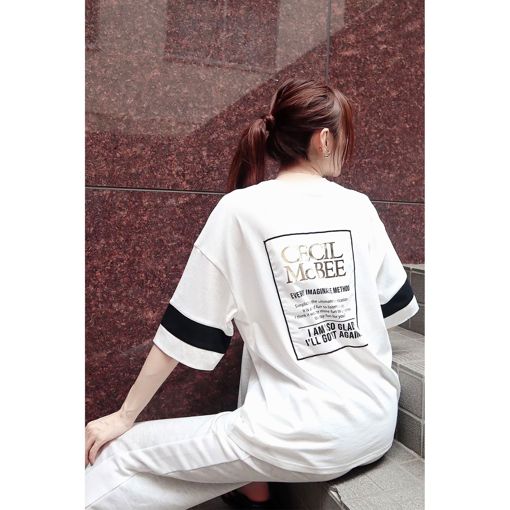 バックシート袖ラインTシャツ
