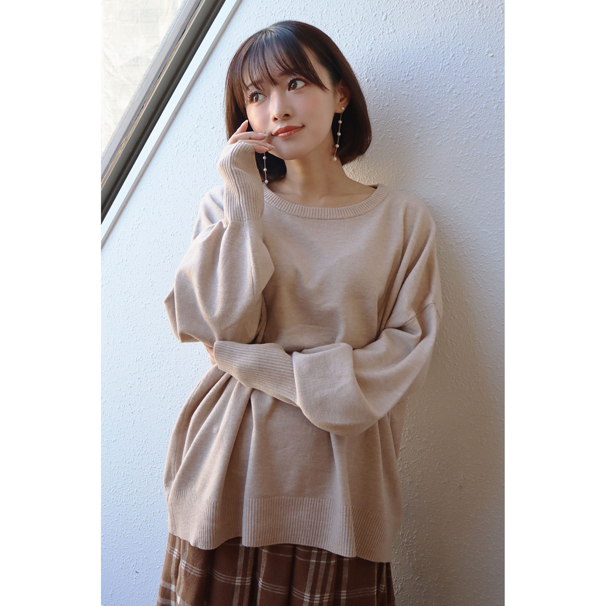 マシュマロタッチ タックリボンプルオーバー