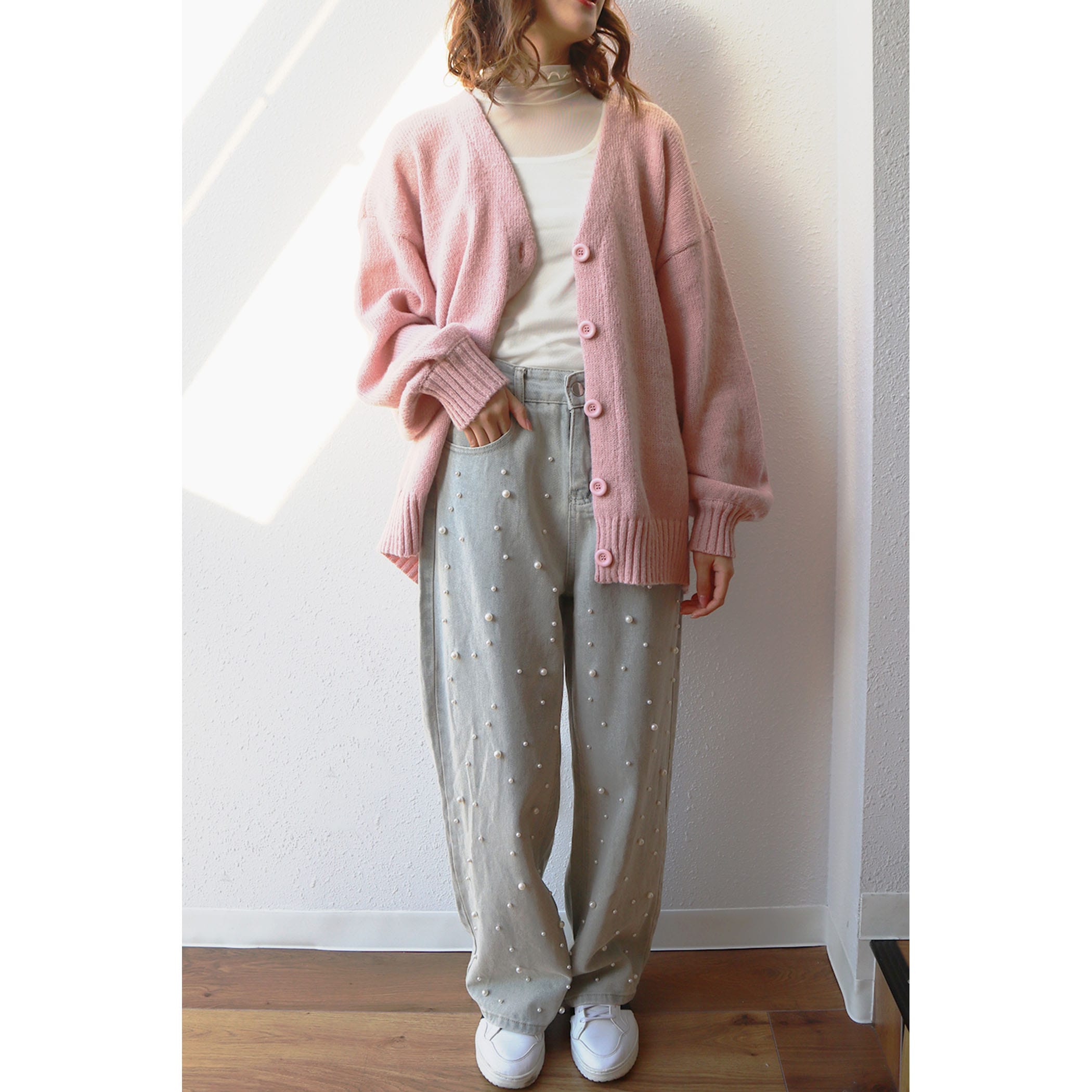 パール付きデニムパンツ