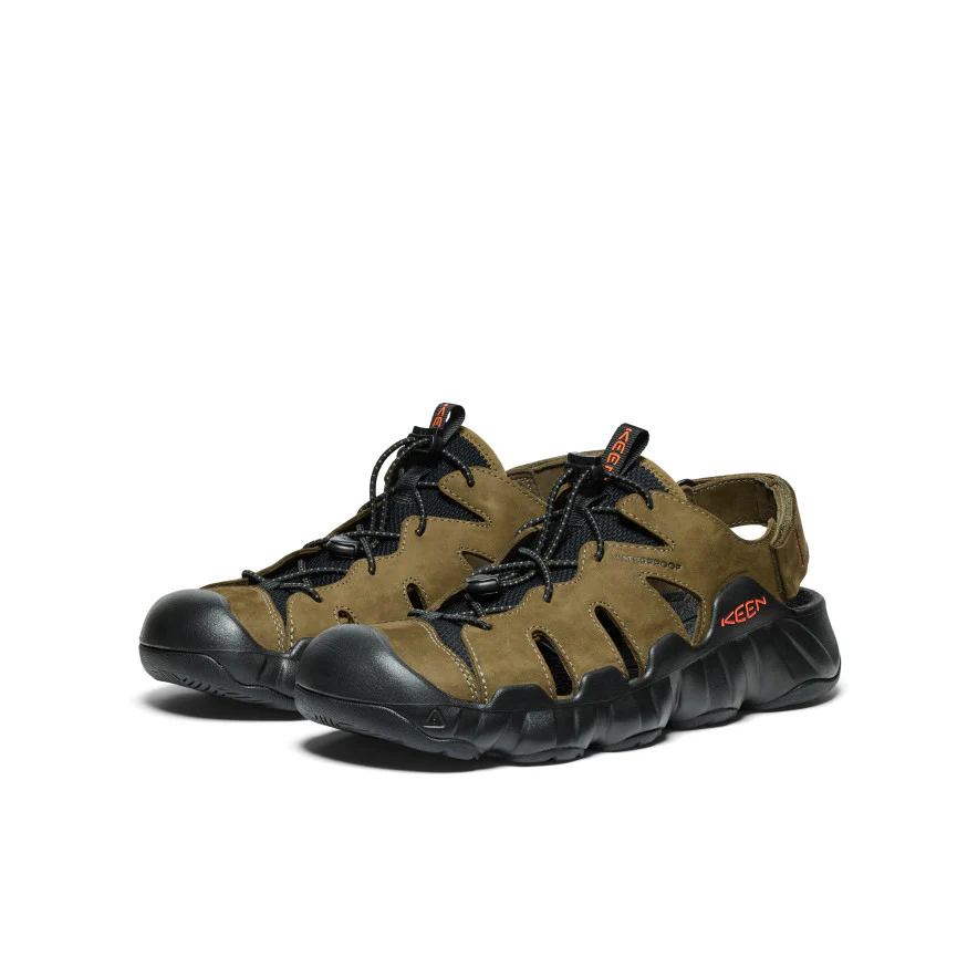 メンズ ハイパーポート フィッシャーマン レザー サンダル | Dark Olive/Black