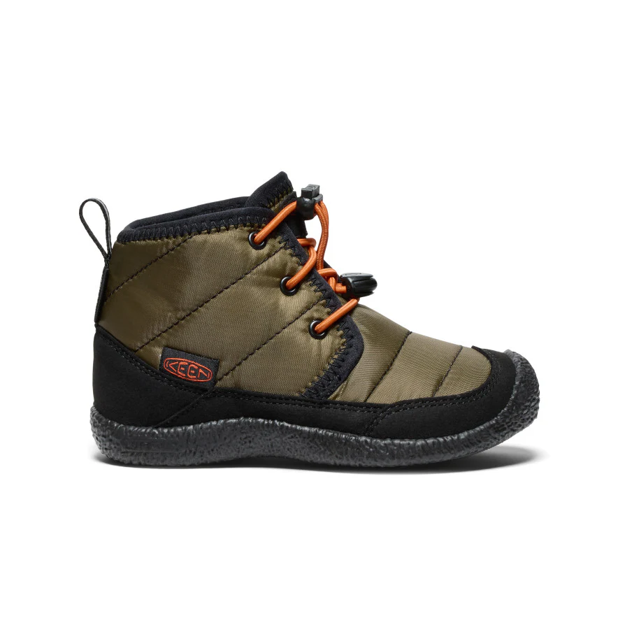 リトルキッズ ハウザー ツー チャッカ ウォータープルーフ 防水ウィンターブーツ  |  Dark Olive/Gold Flame