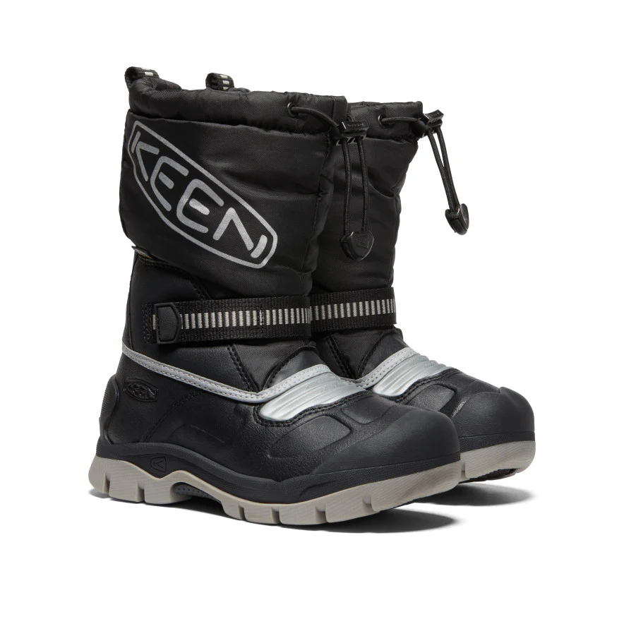 リトルキッズ スノー トロール ウォータープルーフ 防水ウィンターブーツ | Black/Silver