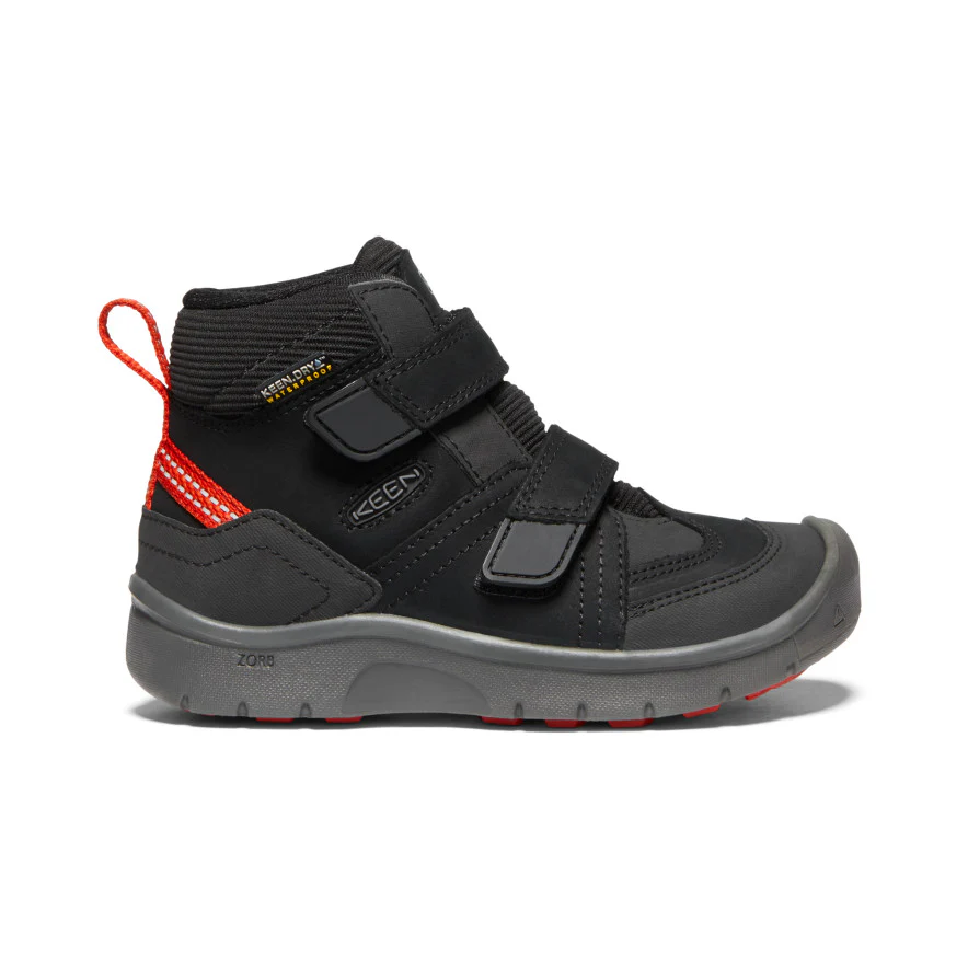 リトルキッズ ハイクポート ミッド ストラップ ウォータープルーフ 防水ウインターブーツ | Black/Bright Red
