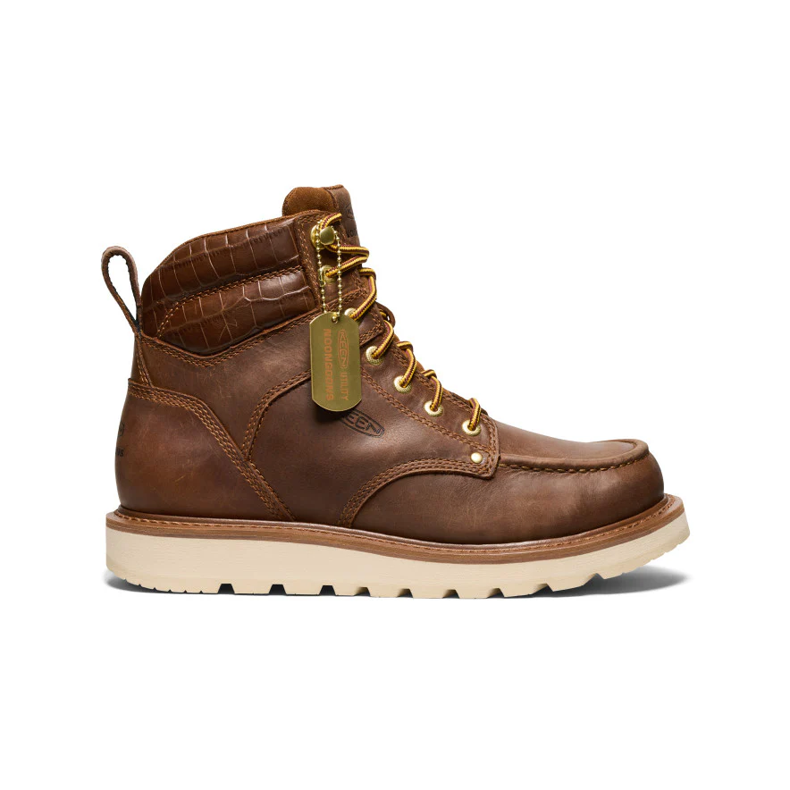 メンズ シンシナティ ナインティ ディグリー シックス ウォータープルーフ ワークブーツ KEEN x NOON GOONS  |  Leather Brown/Off White