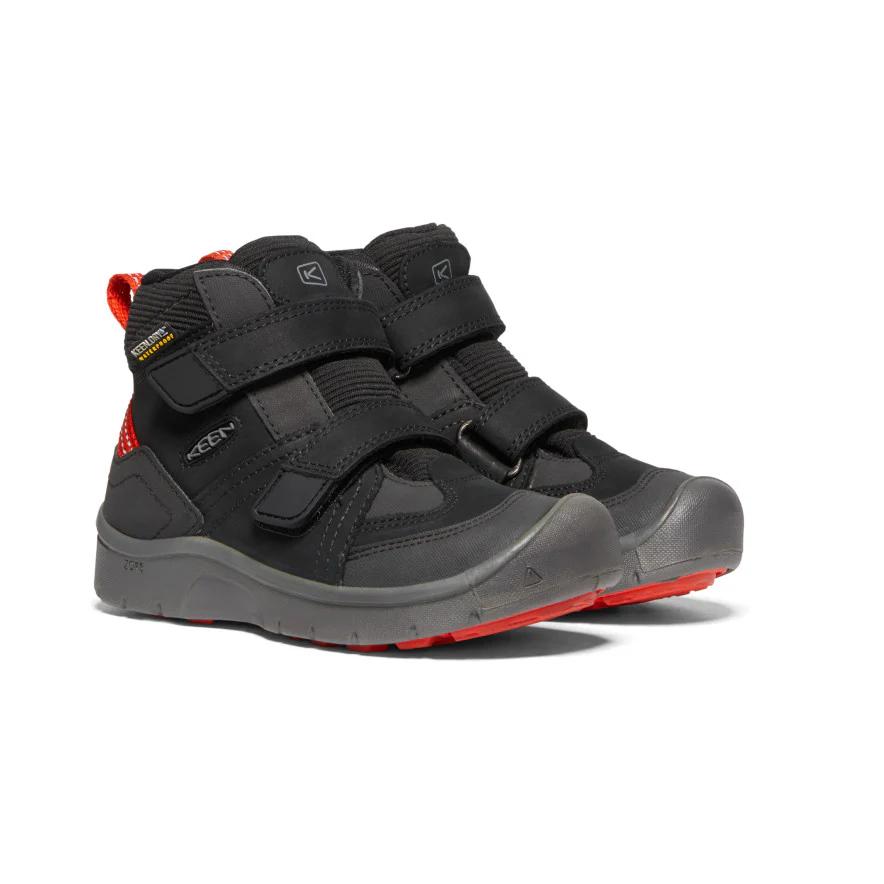 リトルキッズ ハイクポート ミッド ストラップ ウォータープルーフ 防水ウインターブーツ | Black/Bright Red