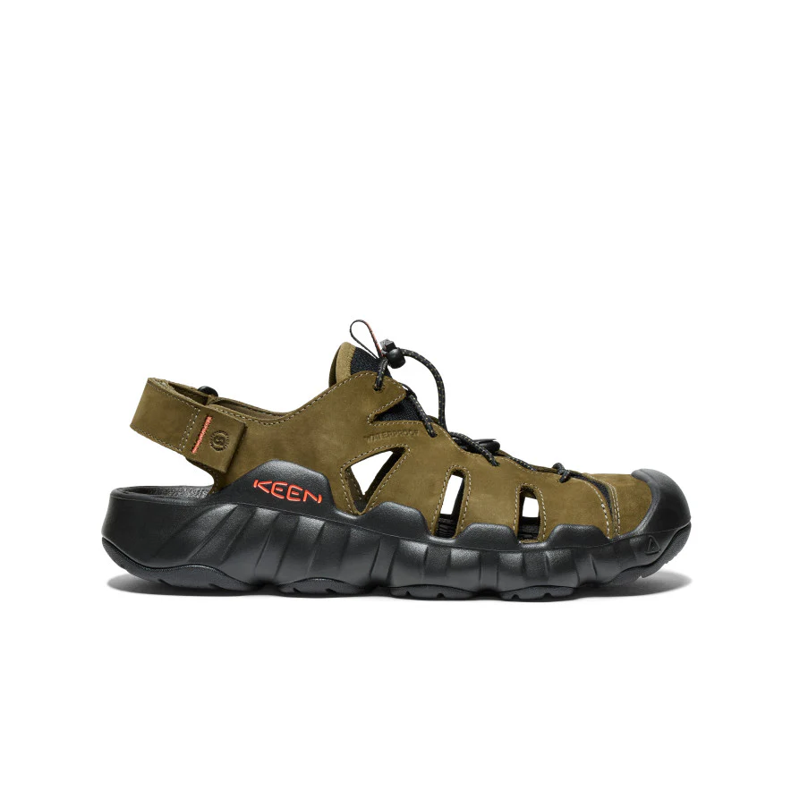 メンズ ハイパーポート フィッシャーマン レザー サンダル | Dark Olive/Black