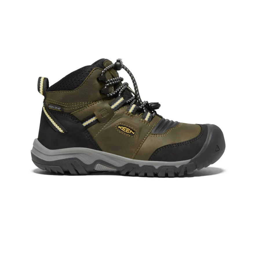 ビッグキッズ リッジ フレックス ミッド ウォータープルーフ 防水ハイキングシューズ  |  Dark Olive/Dusky Citron