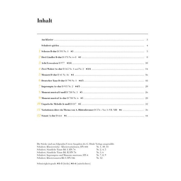 Henle Verlag Am Klavier Schubert
