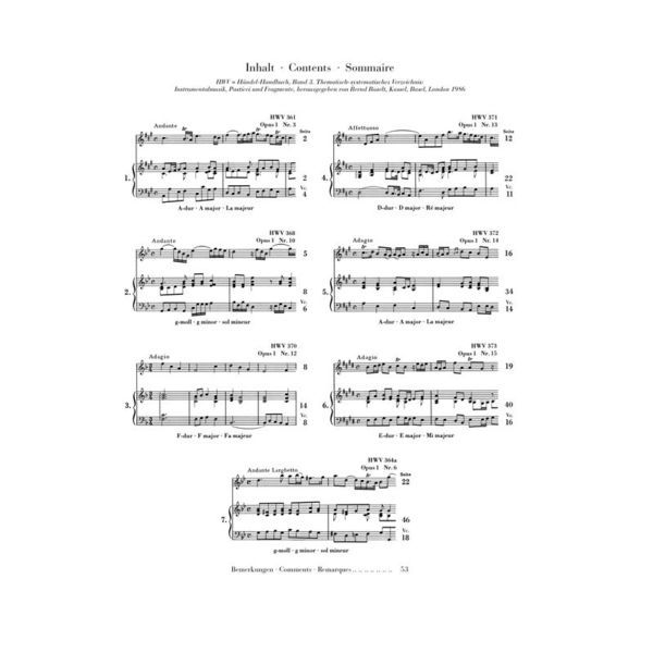 Henle Verlag Hndel Sieben Sonaten Violin