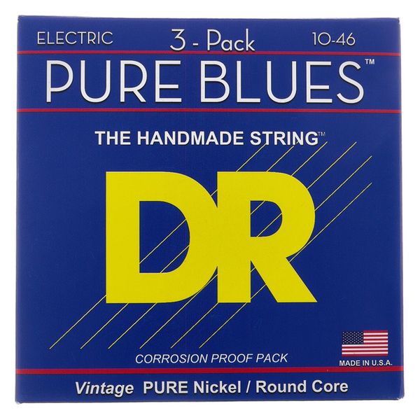 DR Strings Pure Blues PHR-10 3Pack