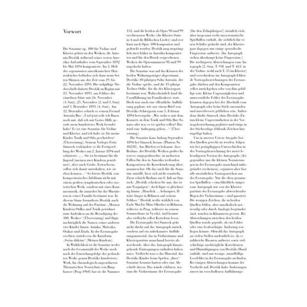 Henle Verlag Dvorak Sonatine Violin G-Dur