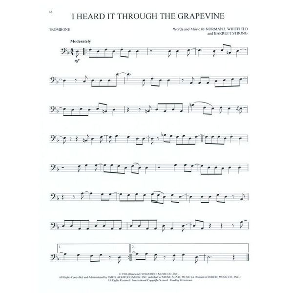 Hal Leonard Greatest Songs Of Rock Tromb.