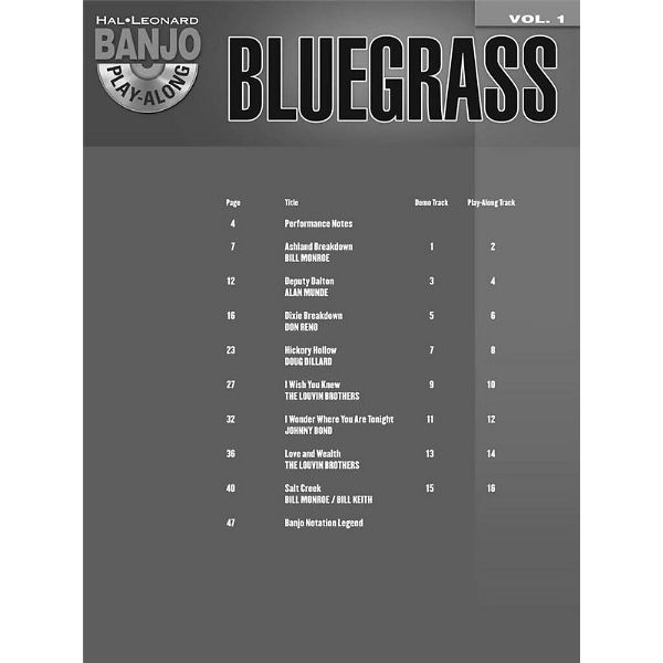Hal Leonard Banjo Play-Along Bluegrass