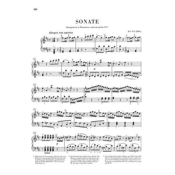 Henle Verlag Mozart Klaviersonaten 1