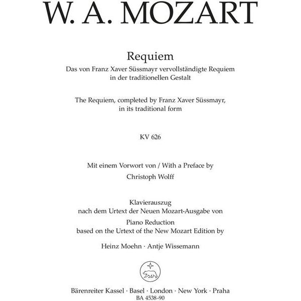 Brenreiter Mozart Requiem KV626