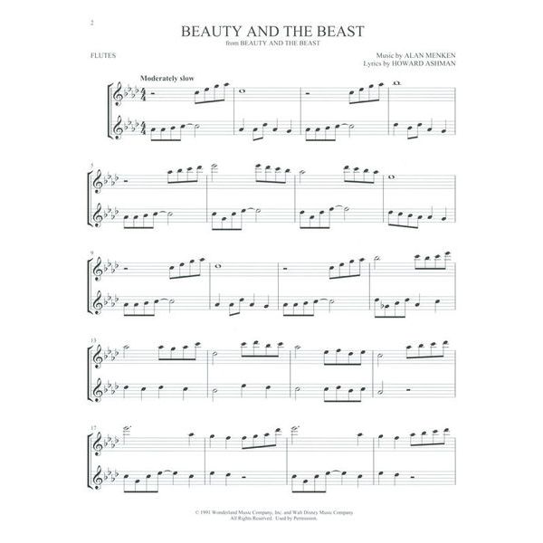 Hal Leonard Disney Songs For Two Flute