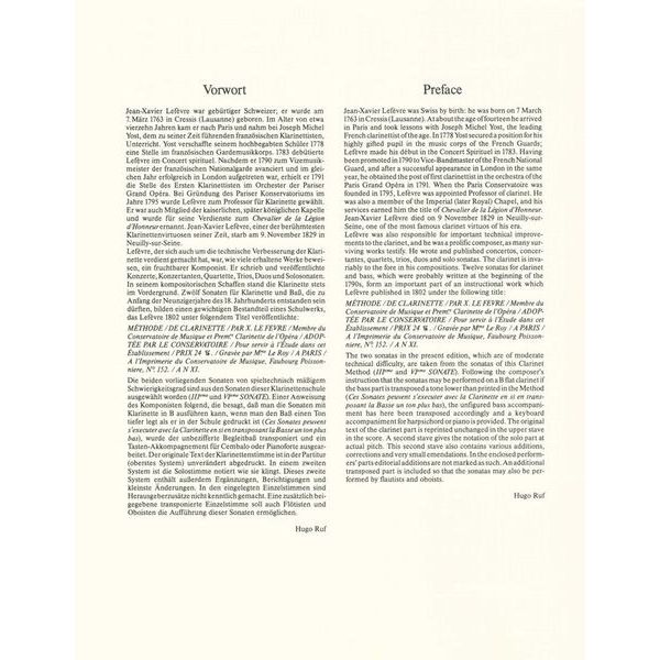 Schott Lefèvre 2 Sonaten