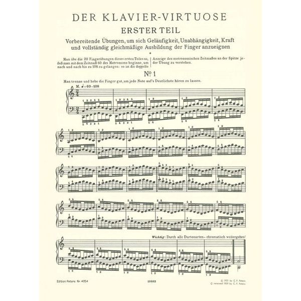 Edition Peters Hanon Der Klavier-Virtuose