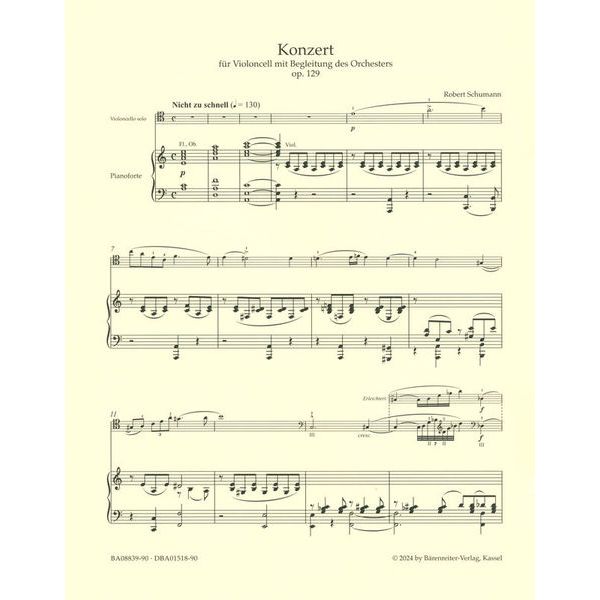 Brenreiter Schumann Concerto a-moll