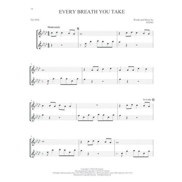 Hal Leonard Pop Classics For Two Flutes