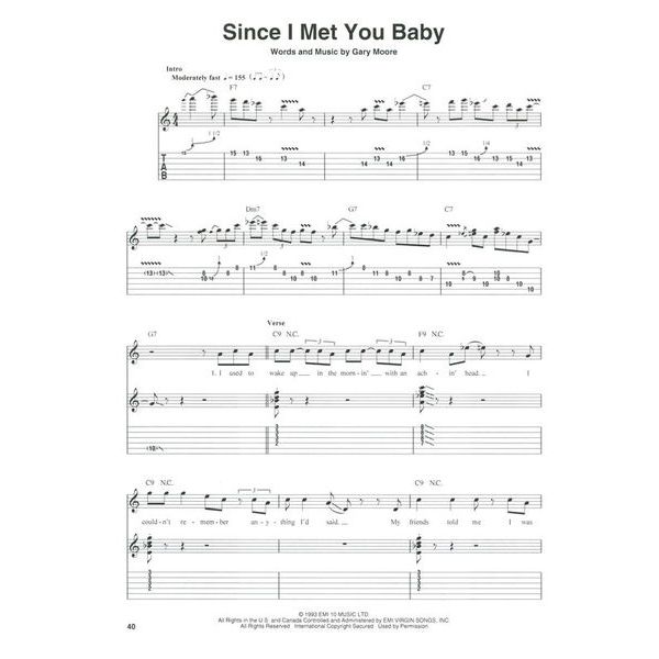 Hal Leonard Guitar Play-Along Gary Moore