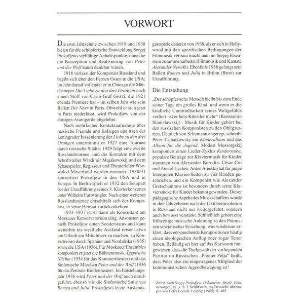 Edition Eulenburg Prokofjew Peter und der Wolf