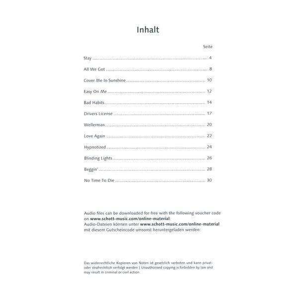 Schott Die Schönsten Popsongs 13