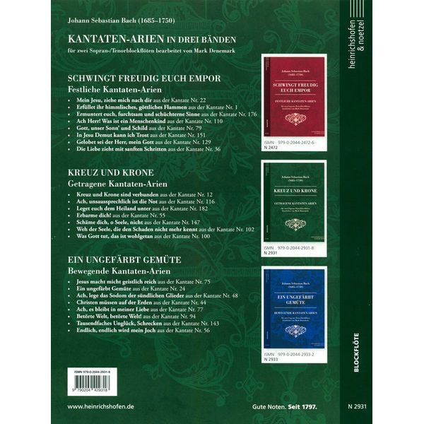 Heinrichshofen Verlag Bach Kreuz und Krone