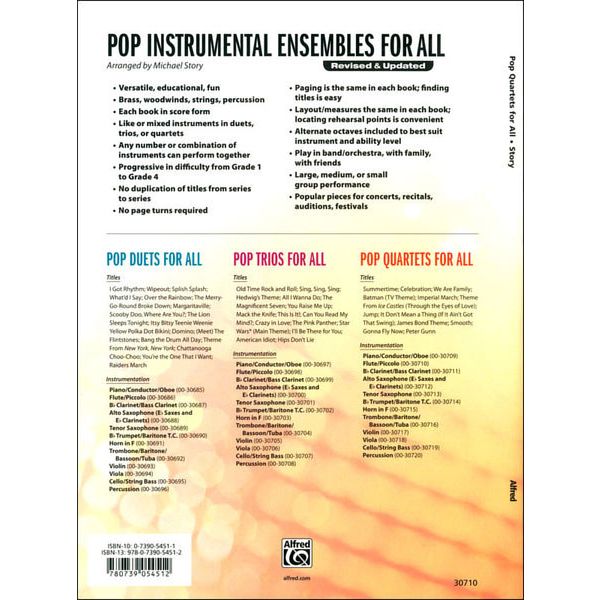 Alfred Music Publishing Pop Quartets For All Flute