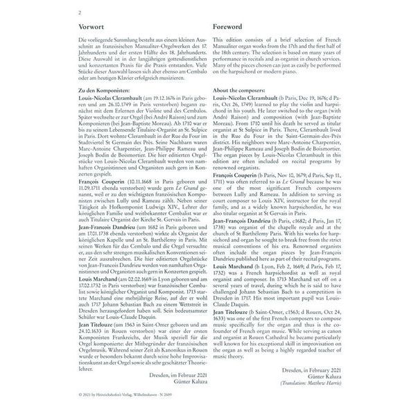 Heinrichshofen Verlag Altfranzösische Orgelmusik