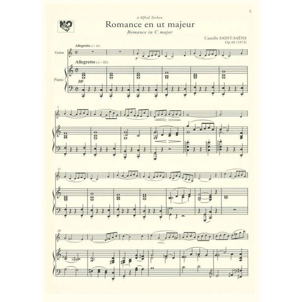 Zen-On Saint-Sans Works Violin Piano