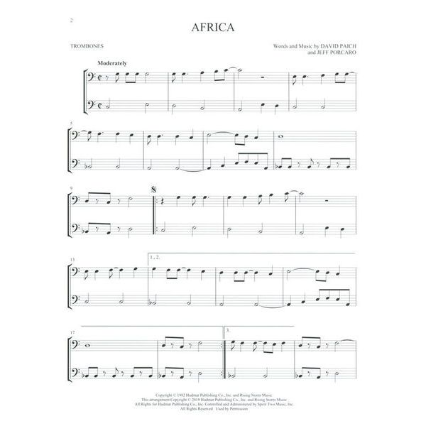 Hal Leonard Pop Classics For Two Trombones