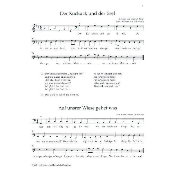 Holzschuh Verlag Kinderlieder Violoncello