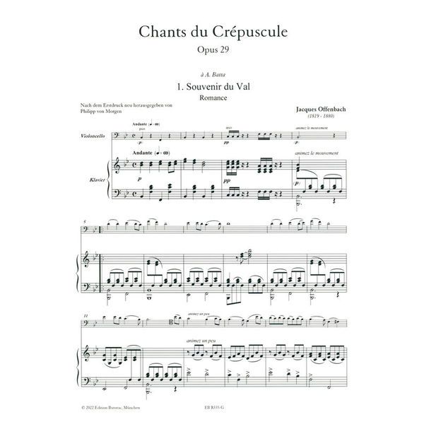 Edition Butorac Offenbach Chants du Crépuscule