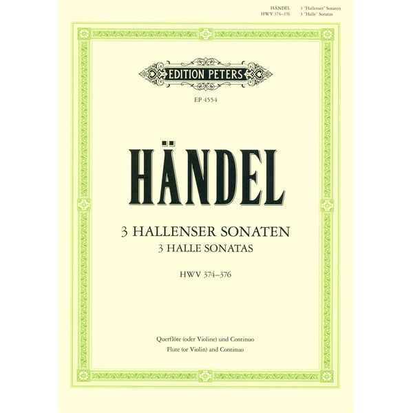 Edition Peters Hndel Hallenser Sonaten