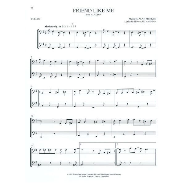 Hal Leonard Disney Songs For Two Cello