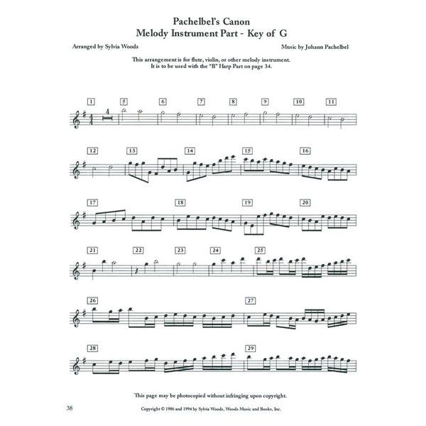 Hal Leonard Pachelbel Canon Harp