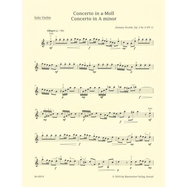 Brenreiter Vivaldi Concerto op.3/6