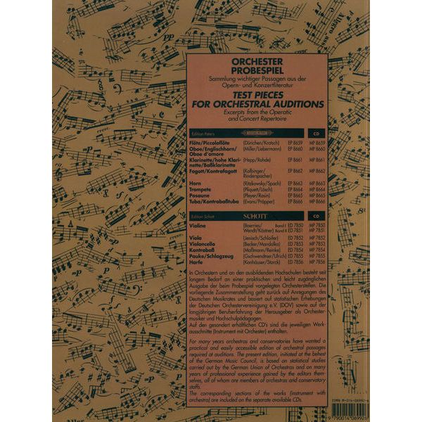 Edition Peters Orchester Probespiel Trompete