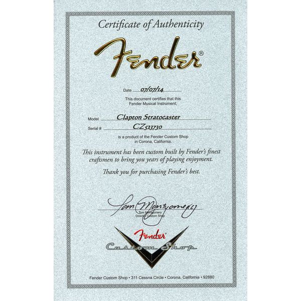 Fender Clapton Custom Shop BLK