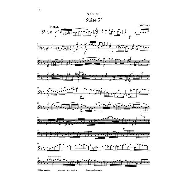 Henle Verlag Bach Sechs Suiten BWV1007-1012