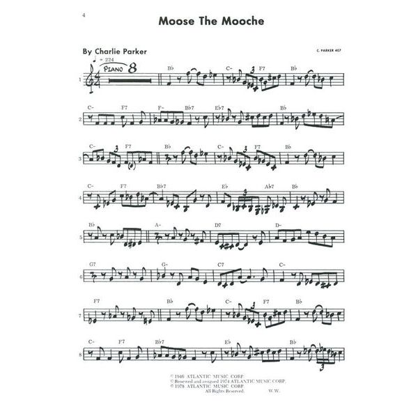 Atlantic Music Charlie Parker Omnibook C