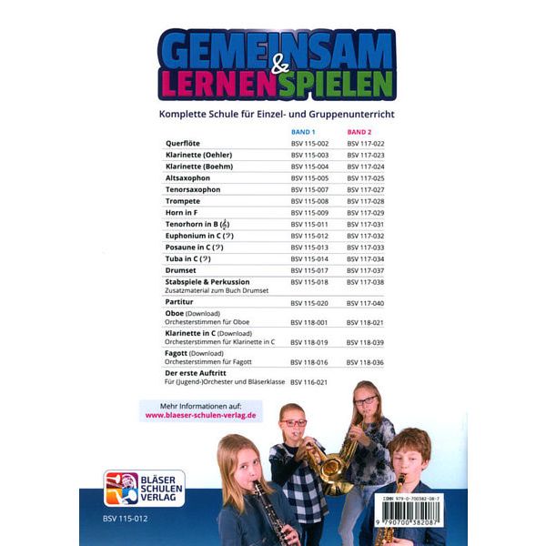 Blser-Schulen-Verlag Gemeinsam Lernen 1 Euphonium