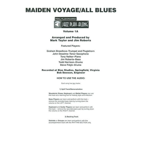 Hal Leonard Jazz Play-Along Maiden Voyage