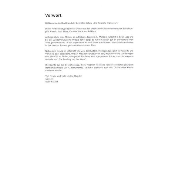 Schott Fröhliche Clarinet Duo 1