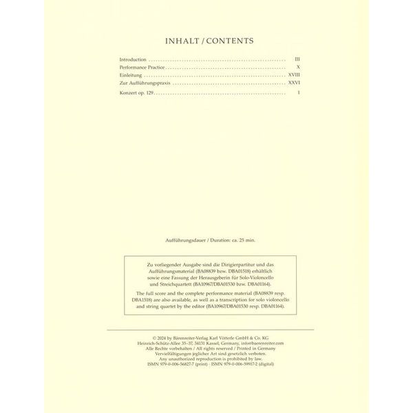 Brenreiter Schumann Concerto a-moll