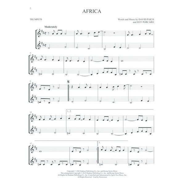 Hal Leonard Pop Classics For Two Trumpets