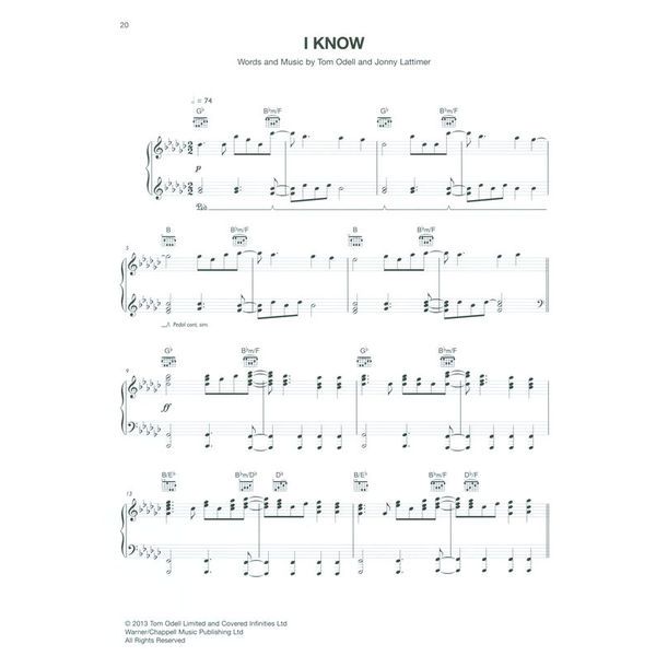 Faber Music Tom Odell Long Way Down