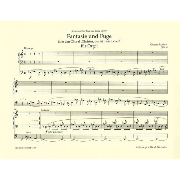 Breitkopf & Hrtel Raphael Fantasie und Fuge