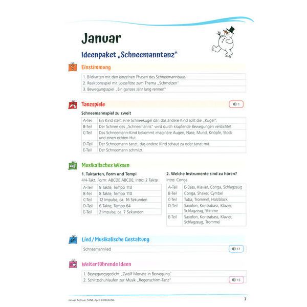 Helbling Verlag Januar, Februar, Tanz, April